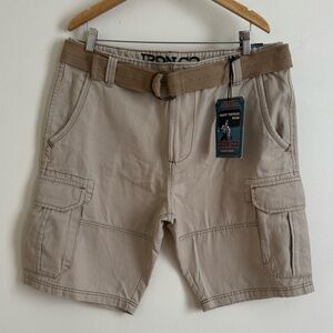 Iron Co Cargo Shorts Mens Size 34 Khaki Utility Tactical Streetwear
